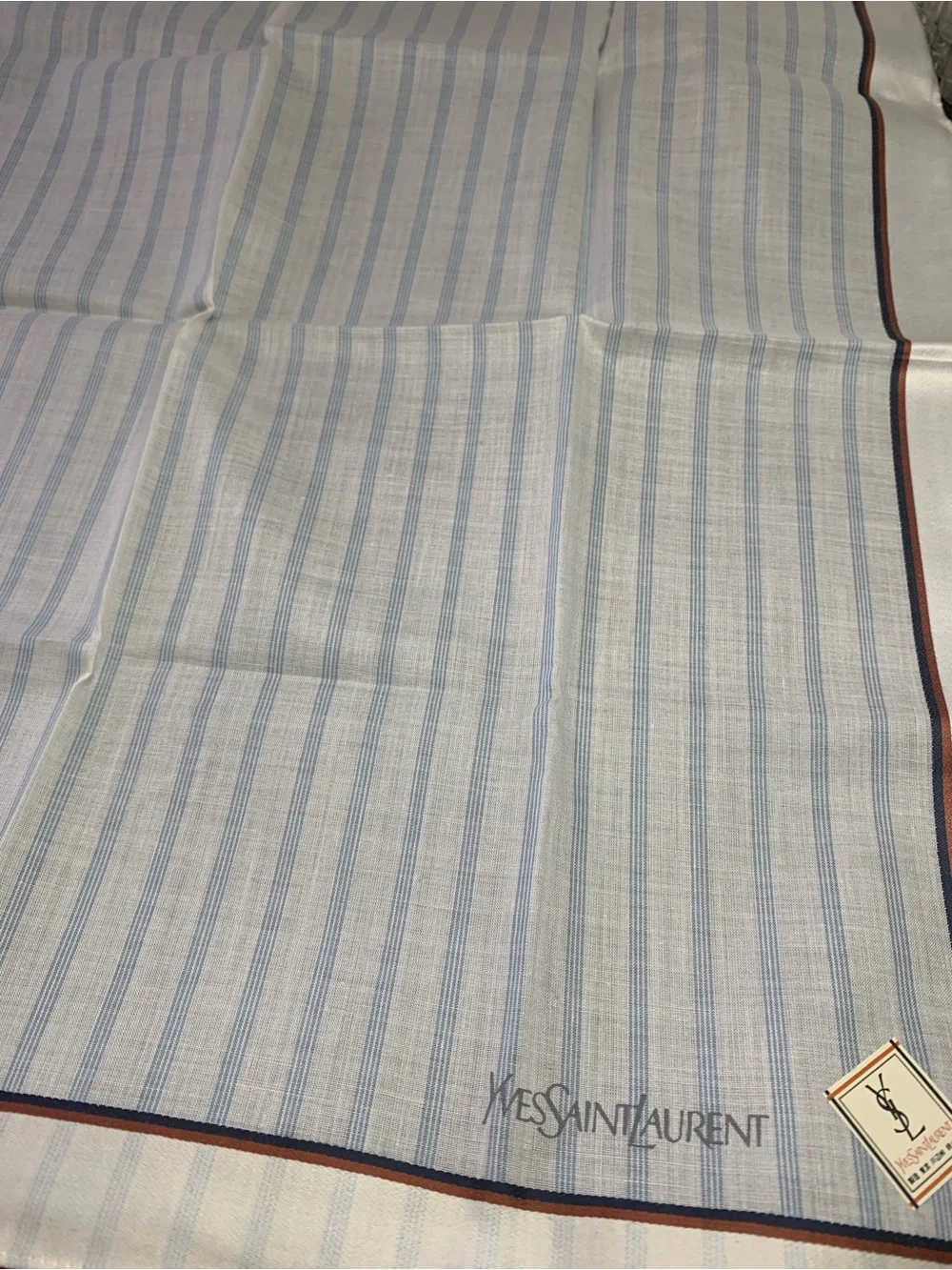 Yves Saint Laurent  White Cotton Handkerchief
